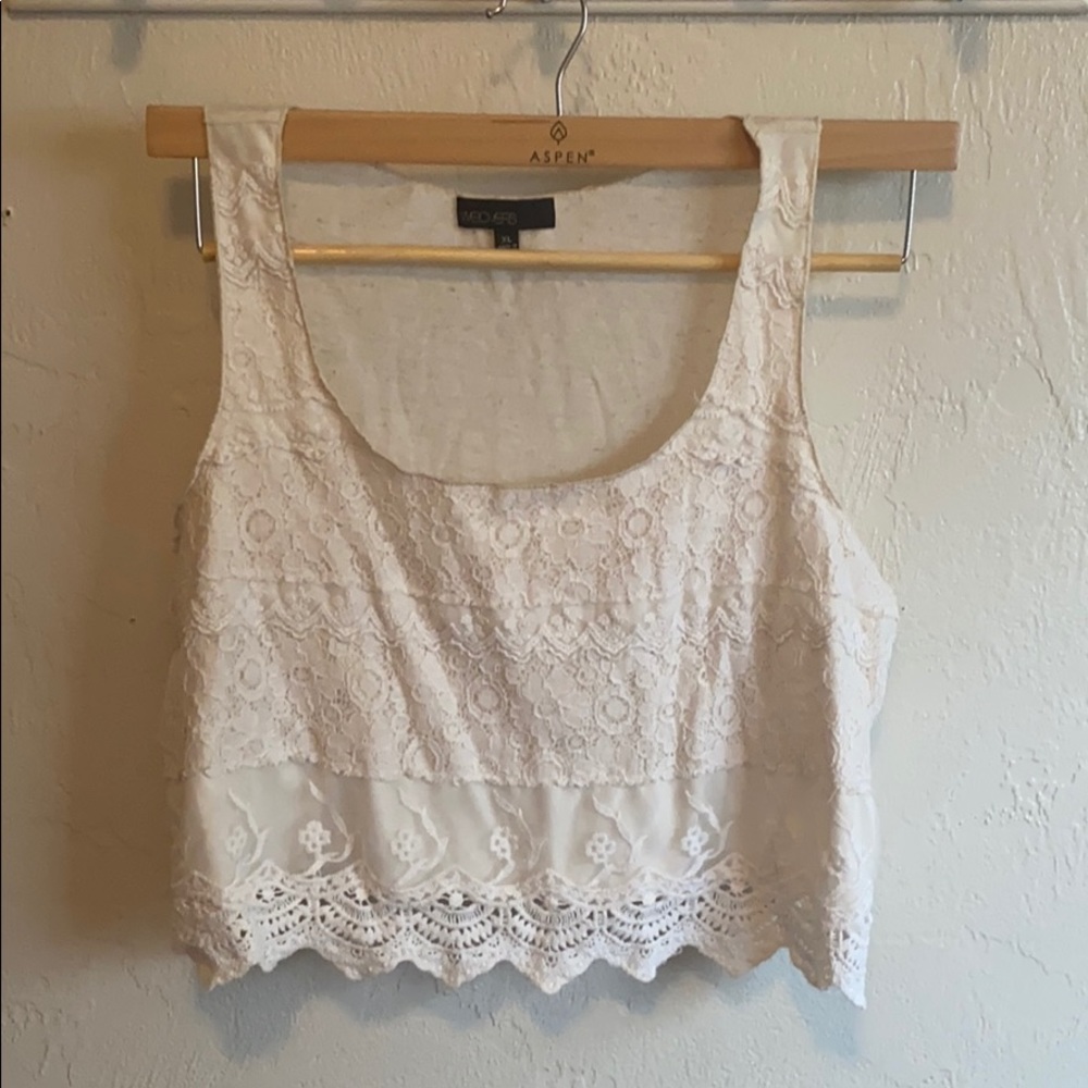 White Lace Crop Top